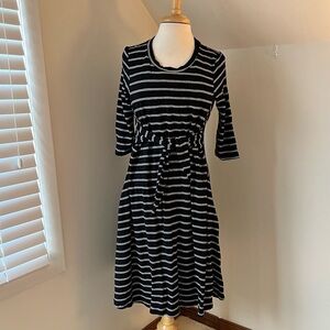 Latched Mama Black Striped Dress Size Medium